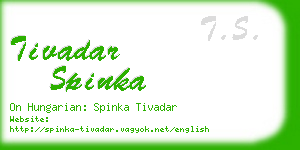 tivadar spinka business card